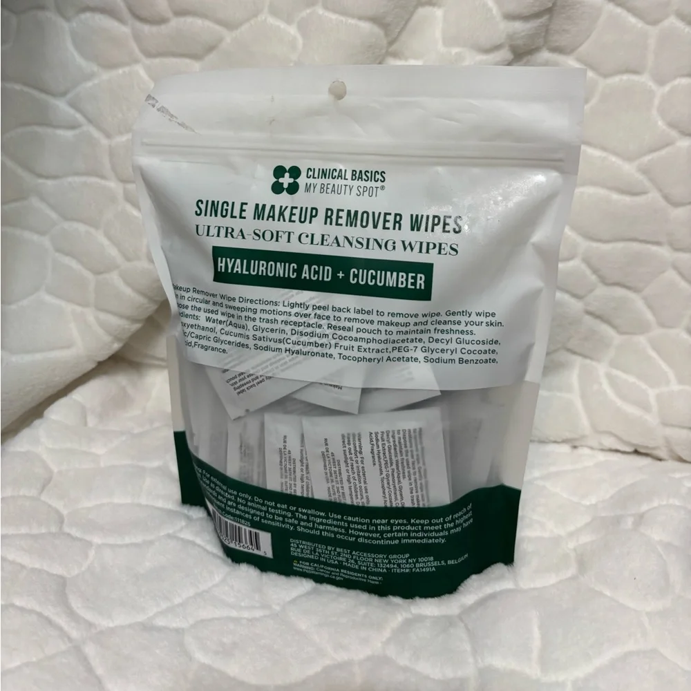 Hyaluronic Acid + Cucumber Single Makeup Remover Wipes - Picture 8 of 9